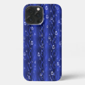 Regentropfen auf blauem Metall iPhone Hülle (Rückseite)