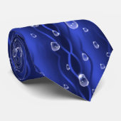 Regentropfen auf blauem Metall Krawatte (Gerollt)