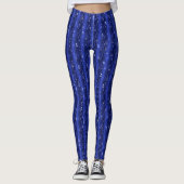 Regentropfen auf blauem Metall Leggings (Vorderseite)