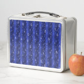 Regentropfen auf blauem Metall Metall Brotdose (Beispiel)