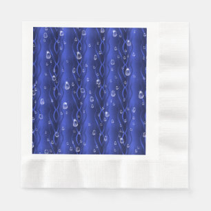 Regentropfen auf blauem Metall Serviette