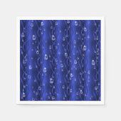 Regentropfen auf blauem Metall Serviette (Vorderseite)