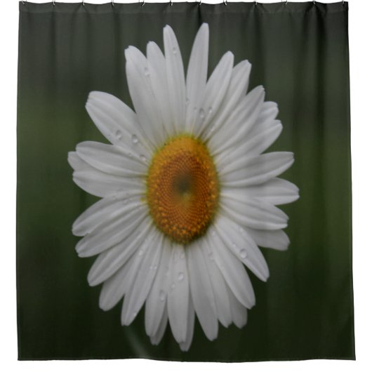 Regentropfen auf Blumenblättern Duschvorhang (Vorderseite)