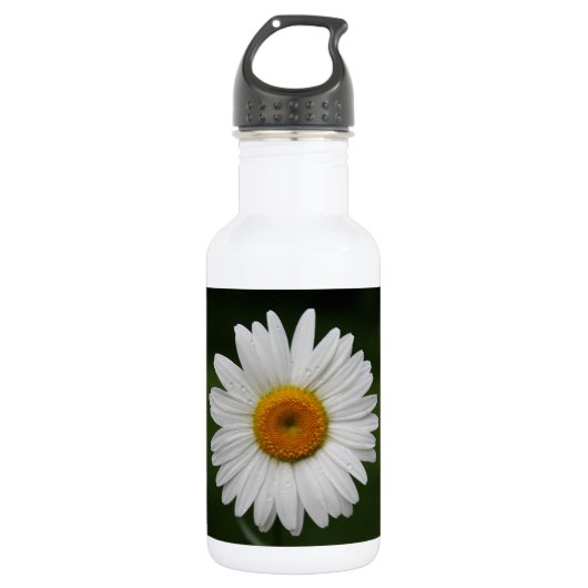 Regentropfen auf Blumenblättern Edelstahlflasche (Vorderseite)