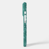 Regentropfen auf grünem Metall Case-Mate iPhone Hülle (Rückseite / Links)