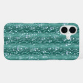 Regentropfen auf grünem Metall iPhone Hülle (Rückseite (Horizontal))