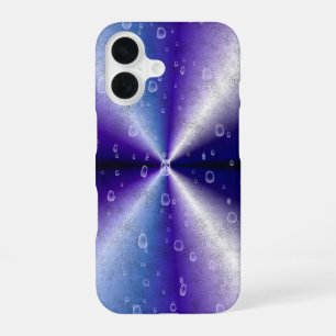 Regentropfen auf Lila Regenbogen iPhone 16 Hülle