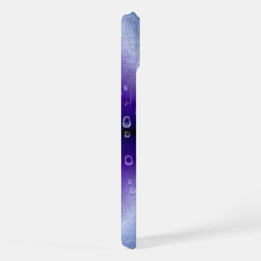 Regentropfen auf Lila Regenbogen iPhone Hülle (Rechte Seite)