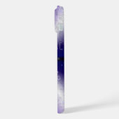 Regentropfen auf Lila Regenbogen iPhone Hülle (Linke Seite)