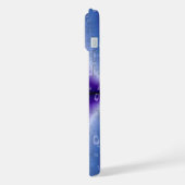 Regentropfen auf Lila Regenbogen iPhone Hülle (Linke Seite)