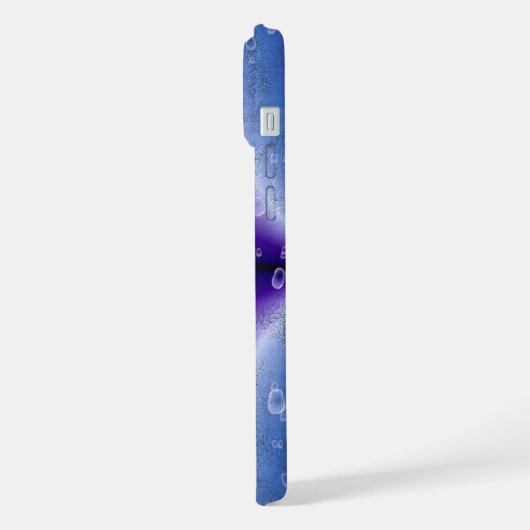 Regentropfen auf Lila Regenbogen iPhone Hülle (Linke Seite)