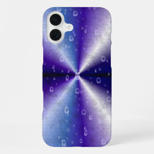 Regentropfen auf Lila Regenbogen iPhone 16 Plus Hülle