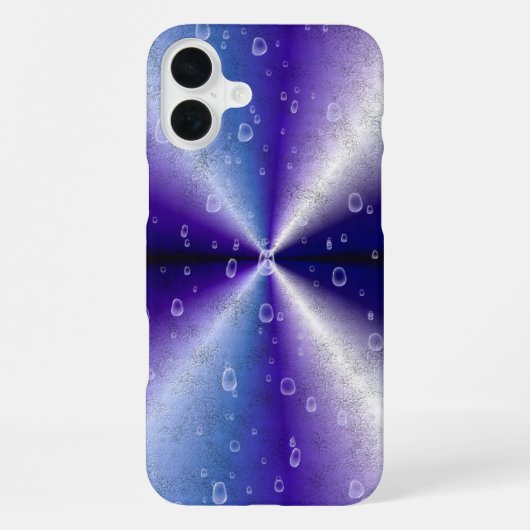 Regentropfen auf Lila Regenbogen iPhone Hülle (Rückseite)