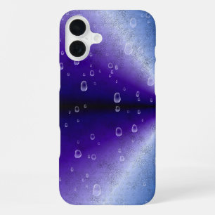 Regentropfen auf Lila Regenbogen iPhone 16 Plus Hülle