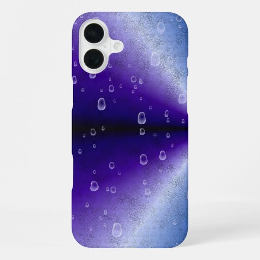 Regentropfen auf Lila Regenbogen iPhone Hülle (Rückseite)