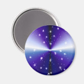 Regentropfen auf lila Regenbogen Magnet (Vorderseite/Rückseite)