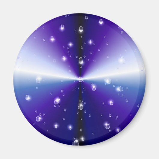 Regentropfen auf lila Regenbogen Magnet (Vorne)