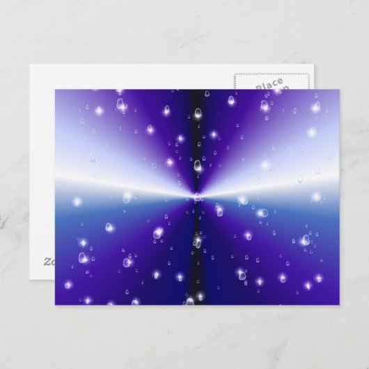 Regentropfen auf lila Regenbogen Postkarte (Vorne/Hinten)