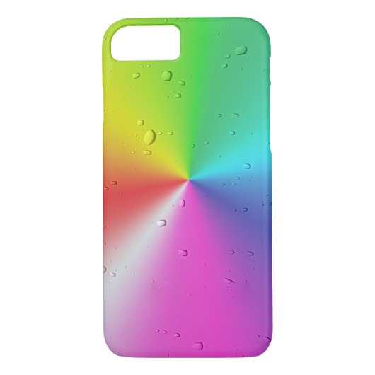 Regentropfen auf Regenbogenspektrum Case-Mate iPhone Hülle (Rückseite)