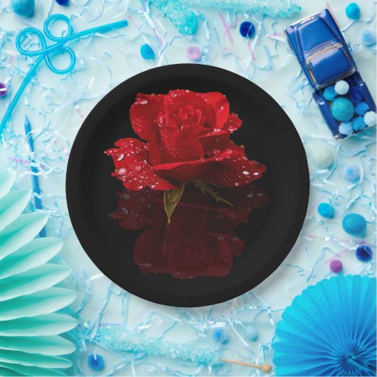 REGENTROPFEN AUF ROSE PAPPTELLER (Party)