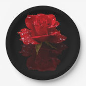 REGENTROPFEN AUF ROSE PAPPTELLER (Vorderseite)