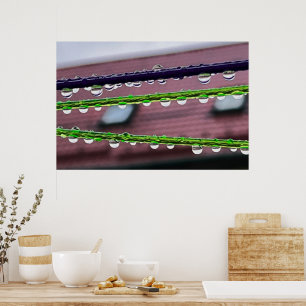 Regentropfen auf Schnüren Poster