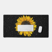 Regentropfen auf Sonnenblumen Schreibtischunterlage (Tastatur & Maus)