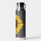 Regentropfen auf Sonnenblumen Trinkflasche (Rückseite)