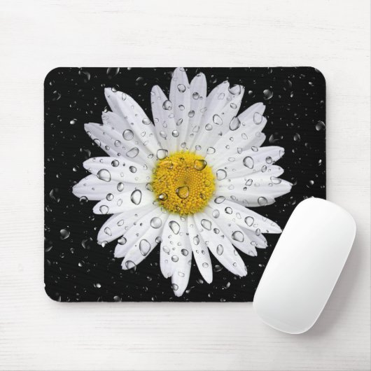 Regentropfen auf weißer Seite Mousepad (Mit Mouse)