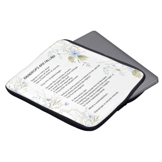 Regentropfen fallen Gedichte Laptopschutzhülle (Vorne Oben)