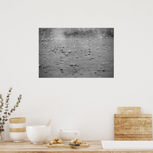 Regentropfen im Sturm Poster (Küche)