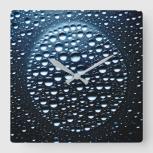 Regentropfen Quadratische Wanduhr