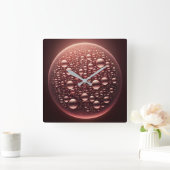 Regentropfen Quadratische Wanduhr (Zuhause)