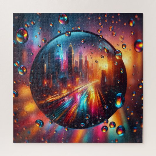 Regentropfen Skyline Puzzle (Vertikal)