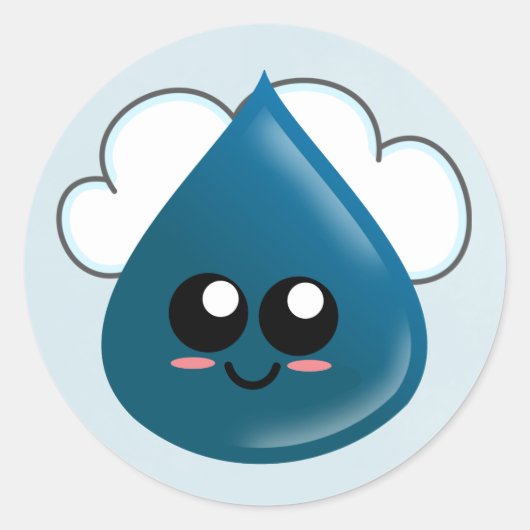 Regentropfen, Tropfen von Tränen, Runder Aufkleber (Vorderseite)