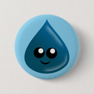 Regentropfen, Wassertropfen, Träne Button