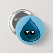 Regentropfen, Wassertropfen, Träne Button (Vorne & Hinten)