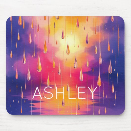 Regentropfen Watecolor farbenfroh Mousepad (Vorne)