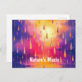 Regentropfen Watecolour farbenfrohe Postkarte (Vorne/Hinten)