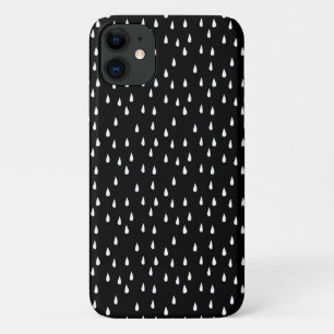 Regentropfen Whimsical Weißes Muster auf Schwarz Case-Mate iPhone Hülle