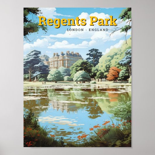 Regents Park London England Art Vintage Travel Poster (Vorne)