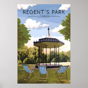 Regents Park London Reiseplakat Poster