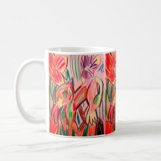 Regenwald-Chamäleon-Zeichnung Kaffeetasse (Links)