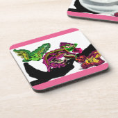 Regenwald Chameleon Spaß Getränkeuntersetzer (Linke Seite)