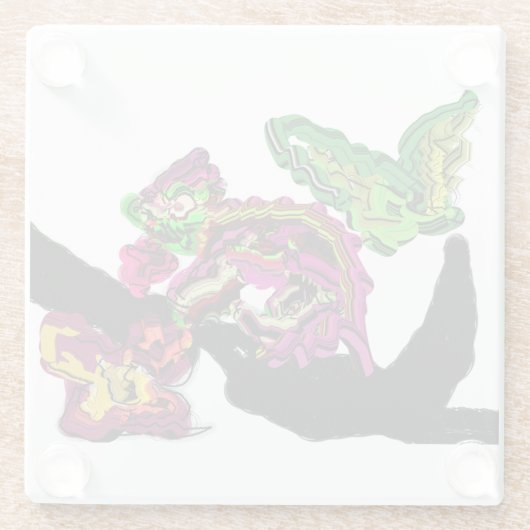 Regenwald Chameleon Spaß Glasuntersetzer (Rückseite)