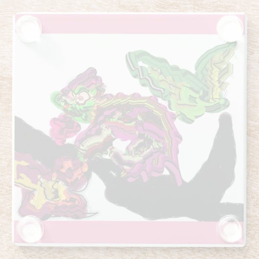 Regenwald Chameleon Spaß Glasuntersetzer (Rückseite)