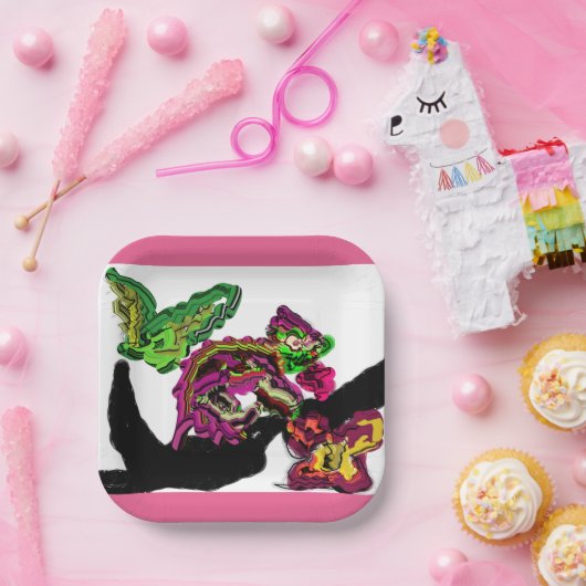 Regenwald Chameleon Spaß Pappteller (Party)