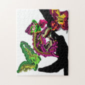 Regenwald Chameleon Spaß Puzzle (Vertikal)