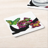 Regenwald Chameleon Spaß Rechteckiger Pappuntersetzer (angewinkelt)