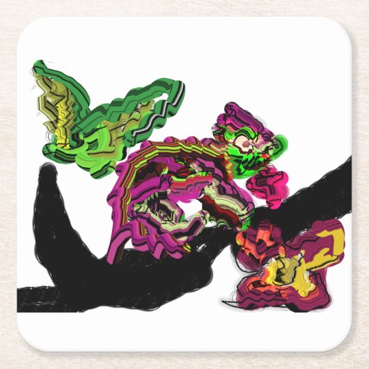 Regenwald Chameleon Spaß Rechteckiger Pappuntersetzer (Vorderseite)